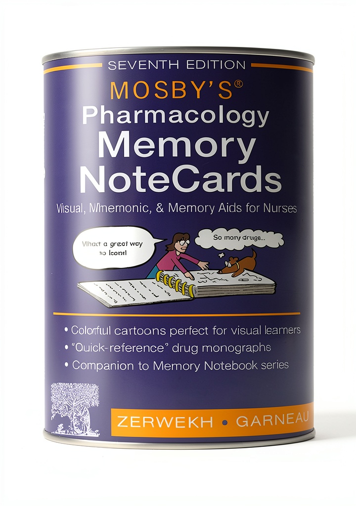 'Mosby Pharmacology book open on a tablet showing drug information'