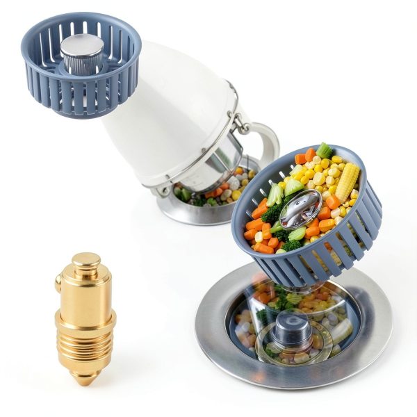 Nipoko Stainless Steel Sink Strainer 2Pack Pop-Up Silver-1