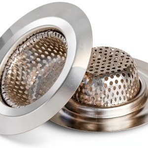 Ohtomber Stainless Steel Shower Drain Hair Catcher 2PCS Silver-0