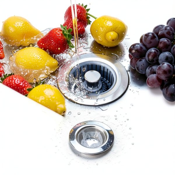 Nipoko Stainless Steel Sink Strainer 2Pack Pop-Up Silver-2