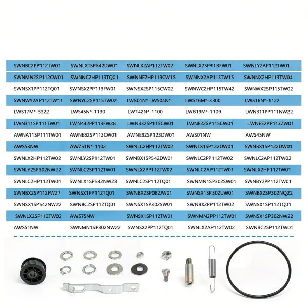 Delixike Washer Idler Pulley and Belt Tensioner Kit 959P3 Metal Rubber-5